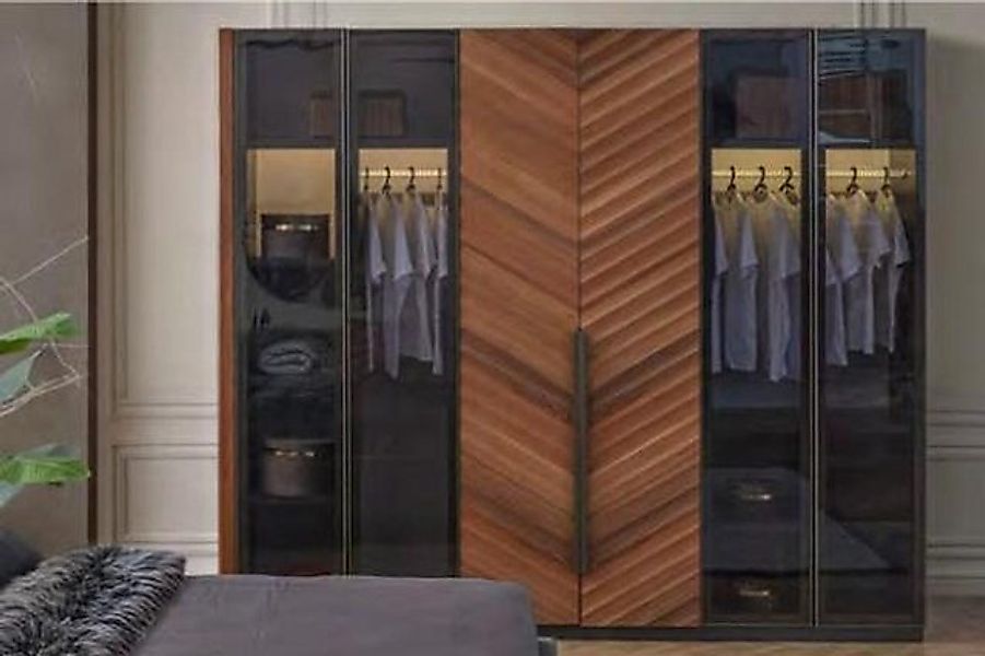 JVmoebel Kleiderschrank Schlafzimmer Kleiderschrank Luxus Glasschrank Stilv günstig online kaufen