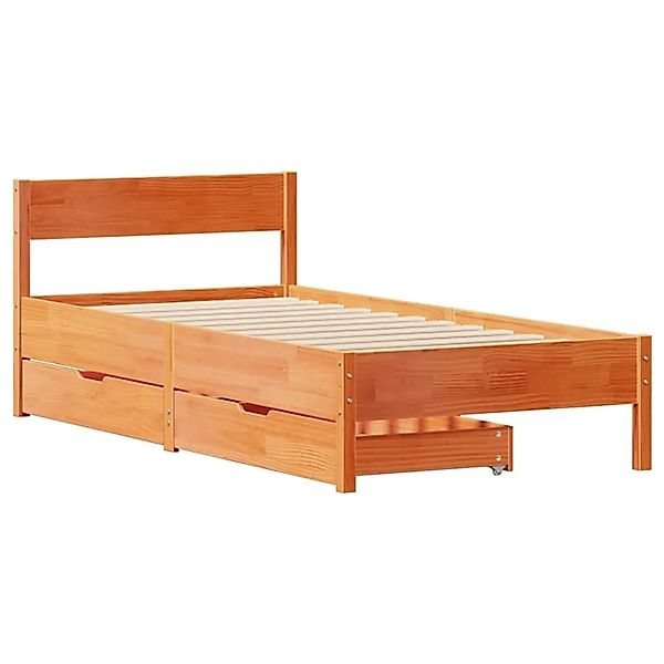 vidaXL Massivholzbett ohne Matratze Wachsbraun 75x190 cm Kiefernholz 330177 günstig online kaufen