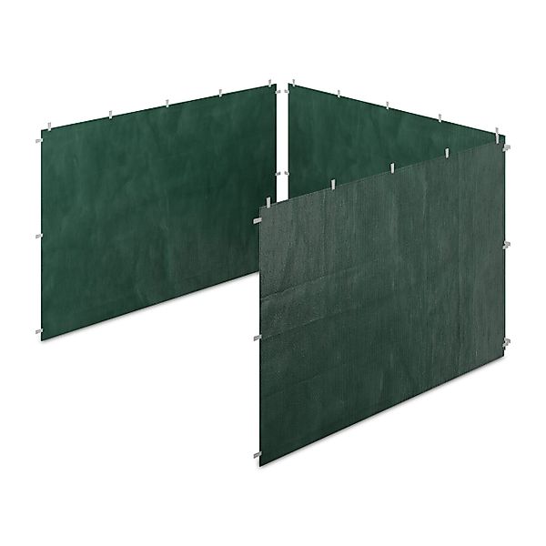 relaxdays Pavillonseitenteil Dunkelgrüne Pavillon Seitenteile 3er günstig online kaufen