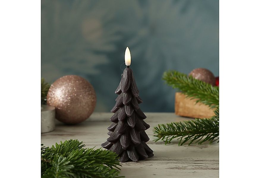 MARELIDA LED-Kerze Tannenbaum Weihnachtsbaum Baumform Echtwachs H: 16cm Tim günstig online kaufen