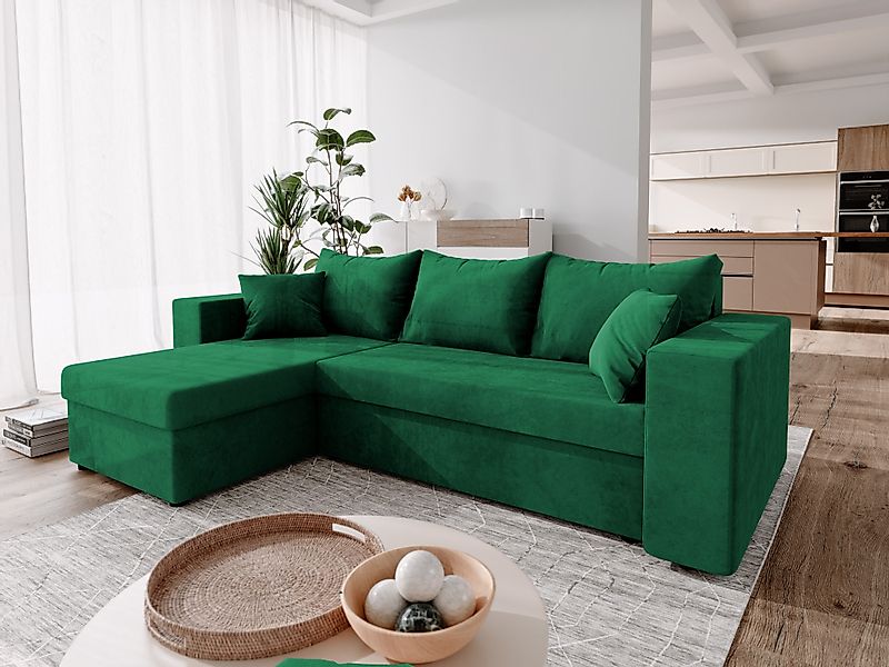 NEXT COLLECTION Ecksofa DOMINO, Kleine Ecksofa mit Schlaffunktion und zwei günstig online kaufen