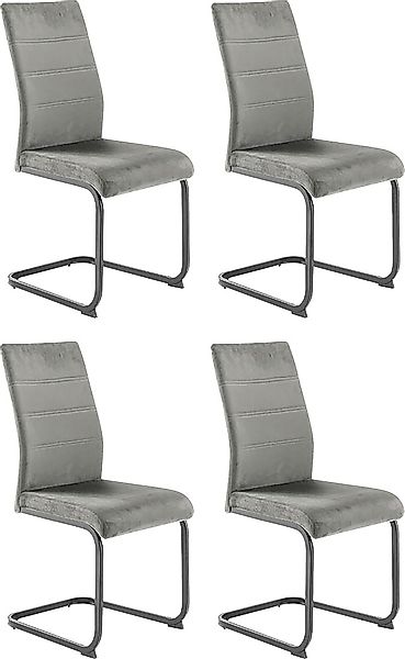 MCA furniture Freischwinger »MCA TICINO Schwingstuhl«, Veloursstoff, (4er-S günstig online kaufen