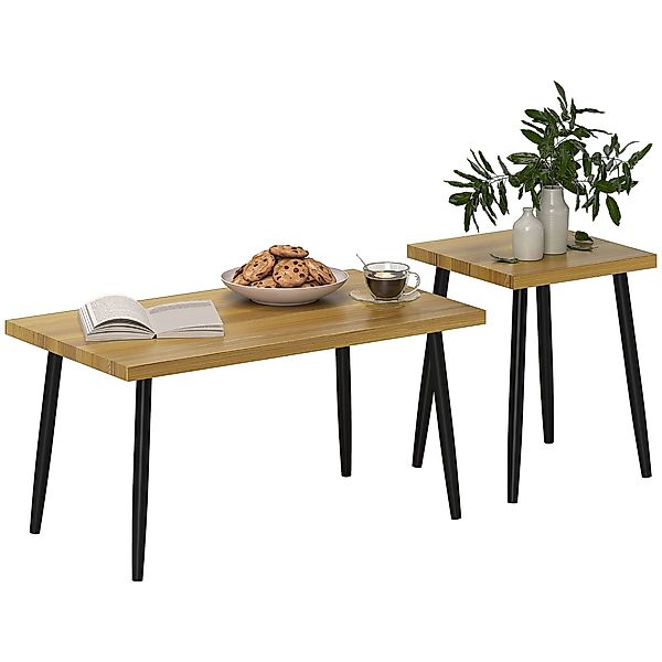 HOMCOM Couchtisch 2er Set Kaffeetisch mit günstig online kaufen