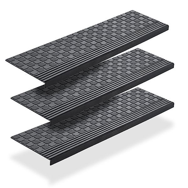 BigDean Stufenmatte 3x Gummi 65x25cm Treppenstufen günstig online kaufen