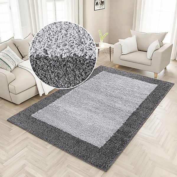 OTTO home Hochflor-Teppich "Liams" rechteckig 30 mm Höhe mit Bordüre, beson günstig online kaufen