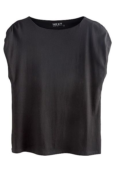 Next Shirttop Ärmelloses, drapiertes Top aus Baumwollgemisch (1-tlg) günstig online kaufen