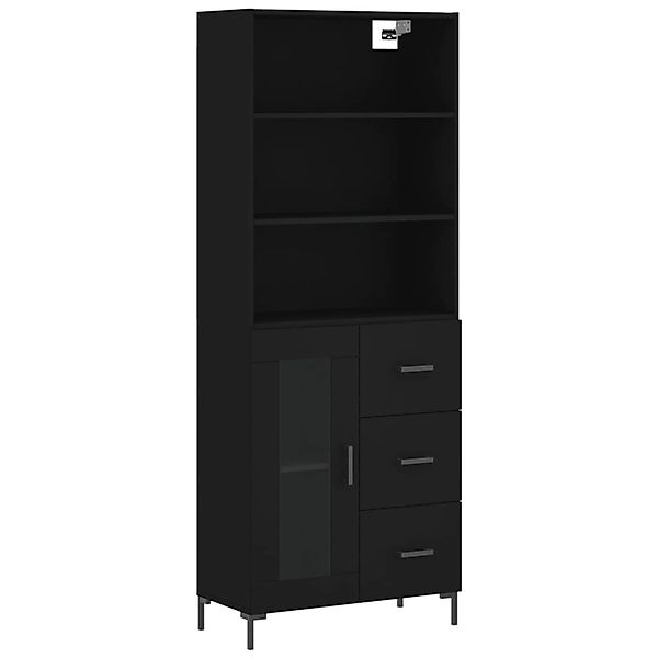 vidaXL Highboard Schwarz 69,5x34x180 cm Holzwerkstoff 3189510 günstig online kaufen