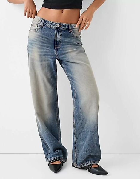 Bershka Baggy-Jeans Damen 44 Ausgewaschenes Blau günstig online kaufen