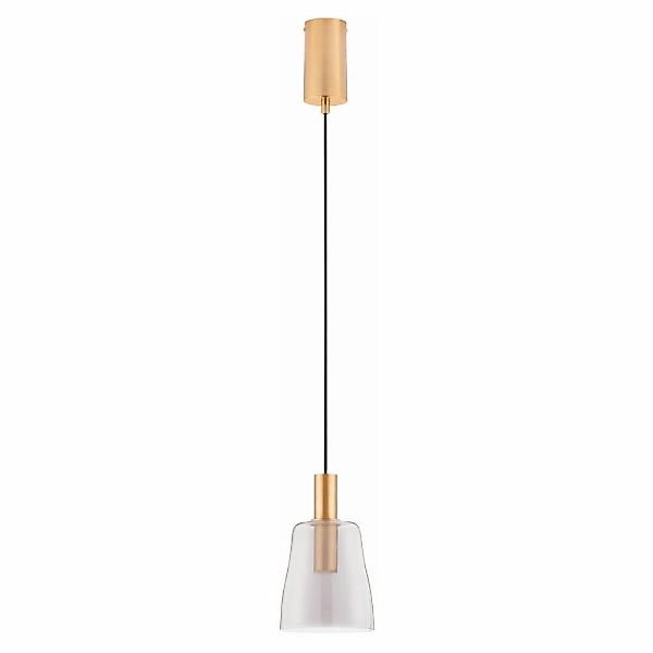 LED Pendelleuchte Imatia in Schwarz-transparent und Gold 7W 192lm 145mm günstig online kaufen