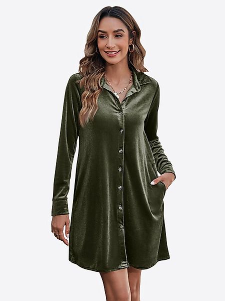 Imily Bela Minikleid Damen Samtkleid mit Knöpfen (Packung, 1-tlg., 1per-Pac günstig online kaufen