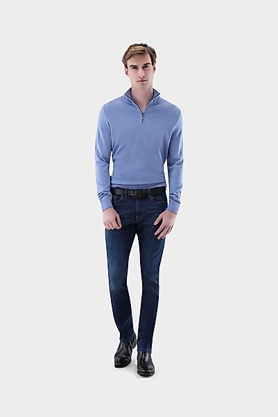 Troyer aus merzerisierter Merinowolle mit Farbdetail günstig online kaufen