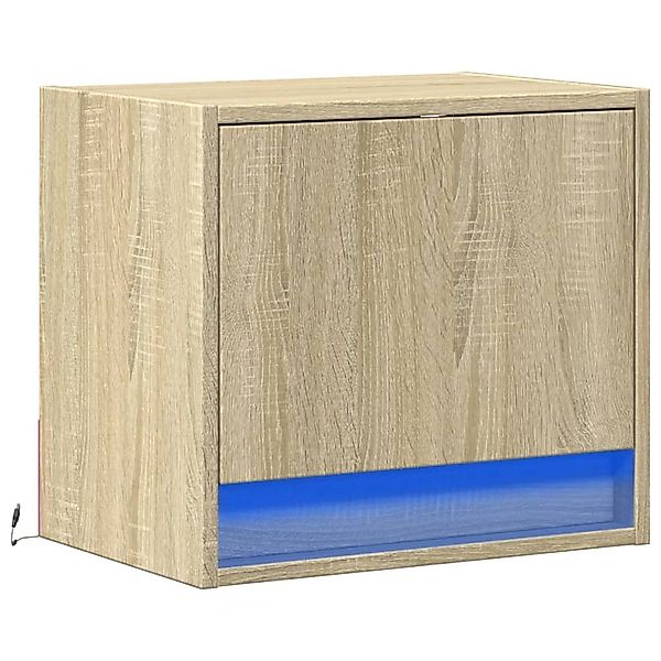 vidaXL Nachttisch Wand-Nachttisch mit LED-Leuchten Sonoma-Eiche günstig online kaufen