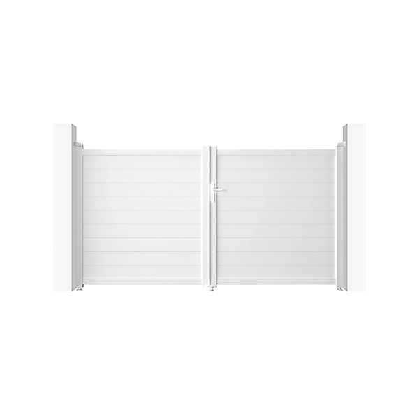 Casanoov Flügeltor 3M Eiger H 160Cm & 2 Pfosten H 190Cm Aluminium Weiß günstig online kaufen