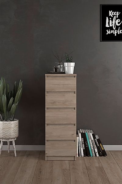 INOSIGN Highboard "Naia, Hockkommode mit 5 Schubkästen", abgerundete Schubl günstig online kaufen