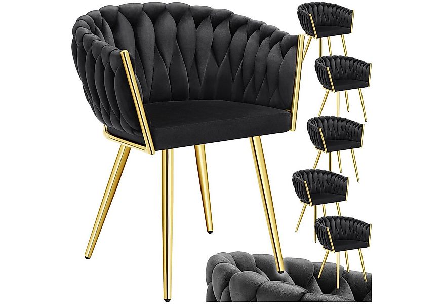 tectake Esszimmerstuhl Küchenstuhl Astano, Belastbarkeit 120 kg, schwarz/go günstig online kaufen