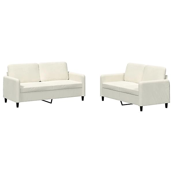 vidaXL 2-Tlg Sofagarnitur Creme Samt 3201982 günstig online kaufen
