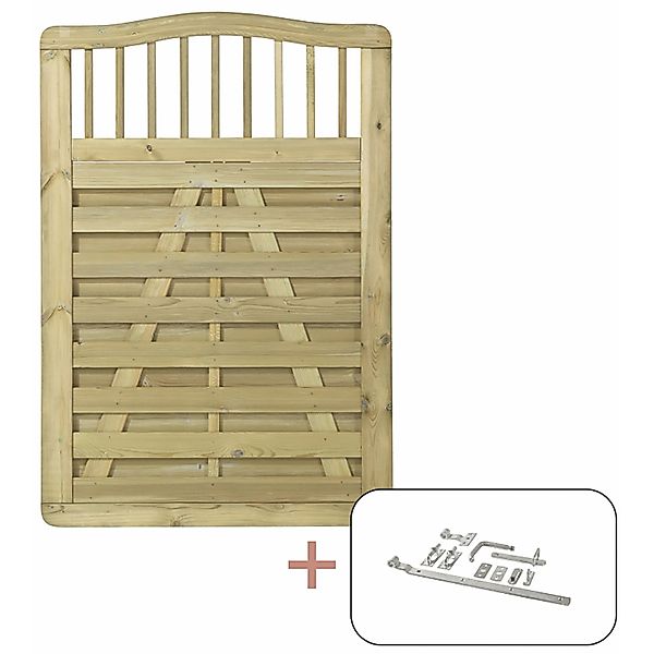 Einzeltor Rondo Nadelholz druckimprägniert 100 cm x 142/145 cm günstig online kaufen