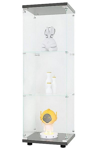 FUROKOY Glasvitrine Standvitrine, Modern Glas Vitrinenschrank (3 Lagen Glas günstig online kaufen