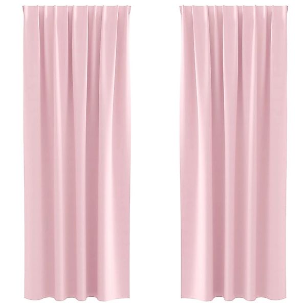 vidaXL Verdunkelungs-Vorhänge mit Ringen Babyrosa Polyester 4107521 günstig online kaufen