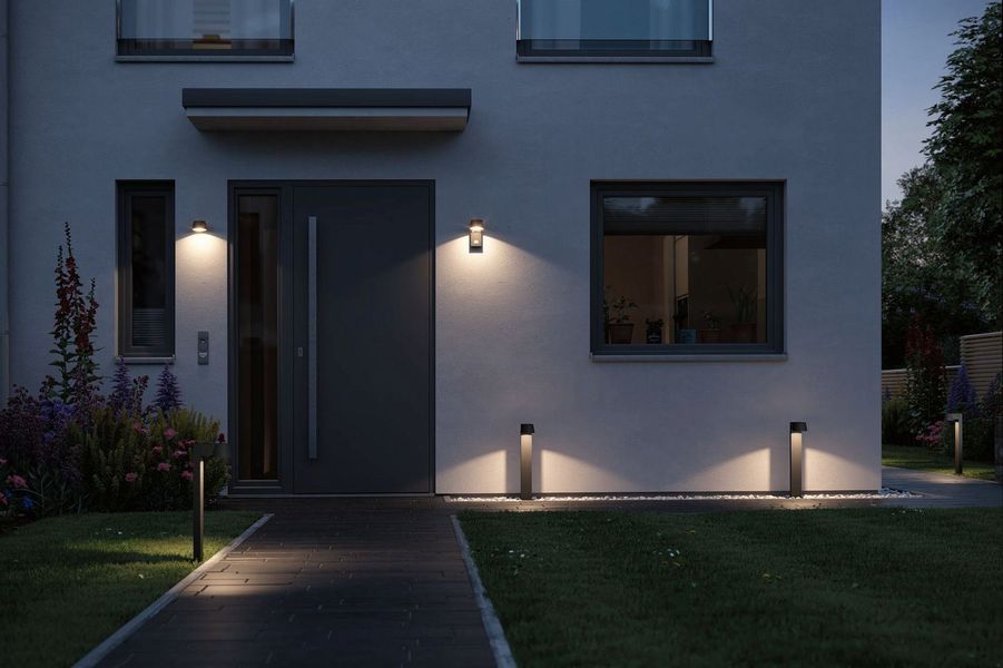 LED Wandleuchte Capea in Anthrazit 6W 450lm IP44 mit Bewegungsmelder günstig online kaufen