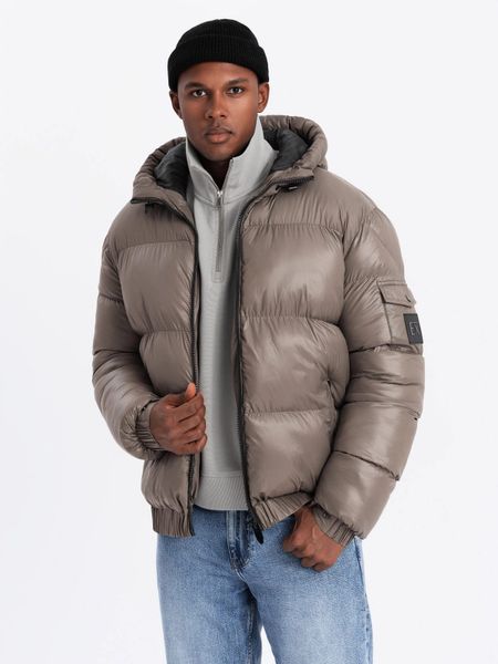 OMBRE Winterjacke Herren-Pufferjacke mit gerippten Abschlüssen günstig online kaufen