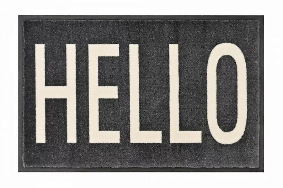 Fußmatte "HELLO" - waschbar in grau günstig online kaufen