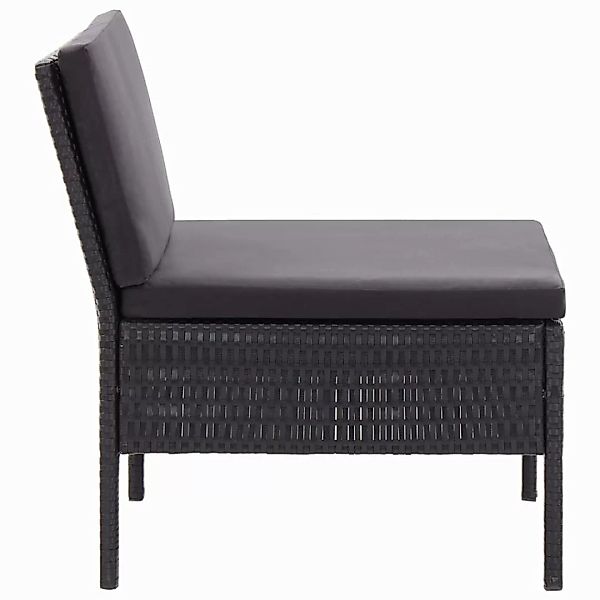 3-tlg. Garten-lounge-set Mit Auflagen Poly Rattan Schwarz günstig online kaufen