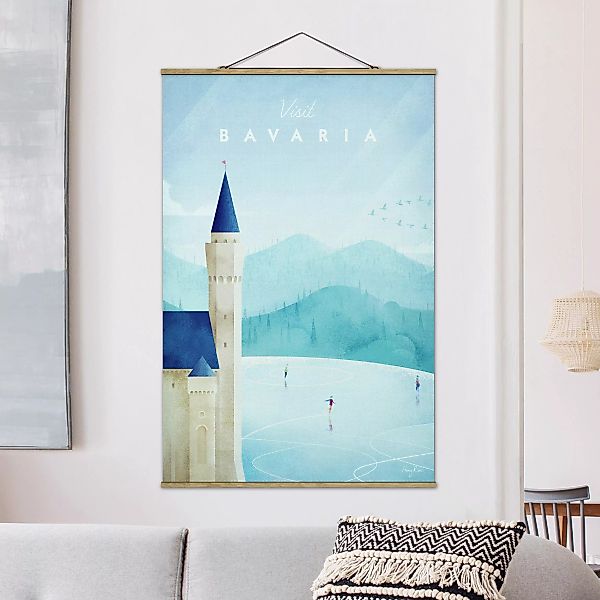 Stoffbild Architektur mit Posterleisten - Hochformat Reiseposter - Bavaria günstig online kaufen