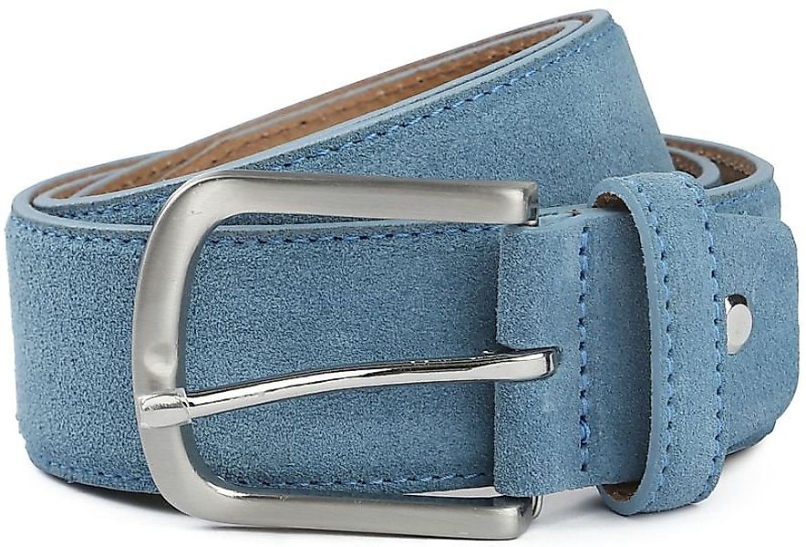 Suitable Ledergürtel Wildleder Blau  - Größe 95 günstig online kaufen