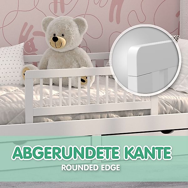 CADANI Bettschutzgitter Bettgitter 90 cm weiss günstig online kaufen