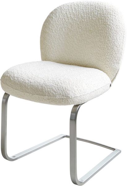 DELIFE Polsterstuhl Nube-Flex, Freischwinger flach Edelstahl günstig online kaufen