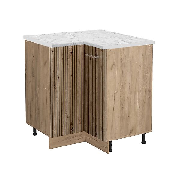 Vicco Eckunterschrank R-Line Artisan-Eiche/Goldkraft Eiche 76 cm AP Marmor günstig online kaufen