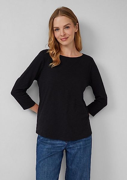 s.Oliver 3/4-Arm-Shirt T-Shirt Shirt mit Flammgarnstruktur und 3/4-Ärmeln günstig online kaufen