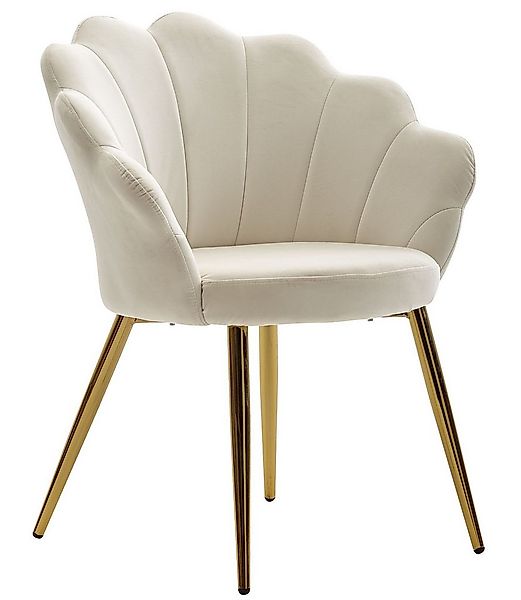 FINEBUY Esszimmerstuhl Tulpe Samt / Metall Gepolstert Küchenstuhl Schalenst günstig online kaufen