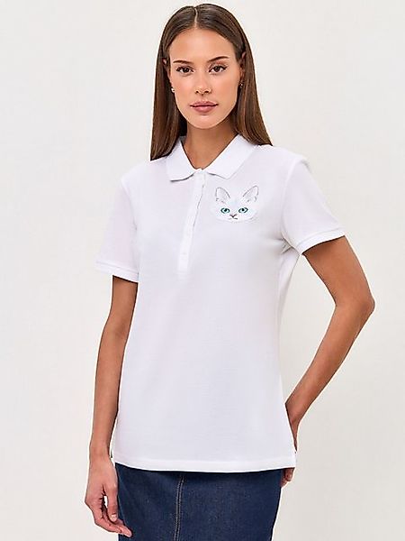 CAT by maniita lacitta Poloshirt Polo-Shirt mit Katzenkopf-Stickerei (1-tlg günstig online kaufen