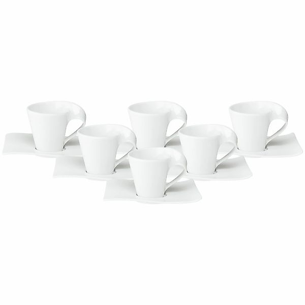 Villeroy & Boch Tasse "Espressotassen mit Untertassen NewWave 80 ml 6er Set günstig online kaufen