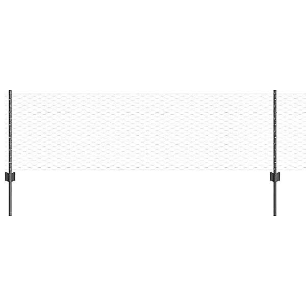 vidaXL Zaun mit Pfosten Grau 0,6 x 10 m Stahl und PVC 3336815 günstig online kaufen