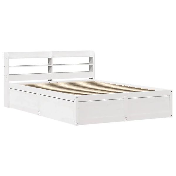 vidaXL Massivholzbett mit Kopfteil Weiß 135x190 cm Kiefer 3307099 günstig online kaufen