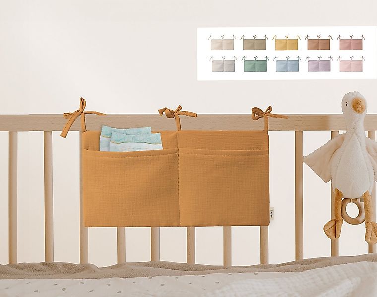 Artee Bettnestchen Babybett Organizer Taschen Aufbewahrung aus Musselin günstig online kaufen