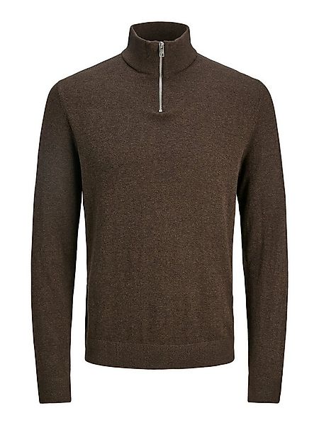 Jack & Jones Strickpullover Dünner Strickpullover Half Zip Stehkragen JJEEM günstig online kaufen