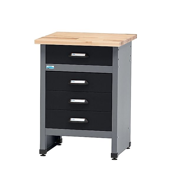 Küpper Werkbank mit 4 Schubladen 84 x 60 x 60 cm Schwarz-Hellgrau günstig online kaufen