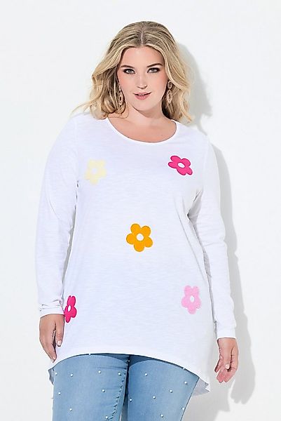 MIAMODA T-Shirt T-Shirt A-Linie Frottee-Blumen Langarm günstig online kaufen