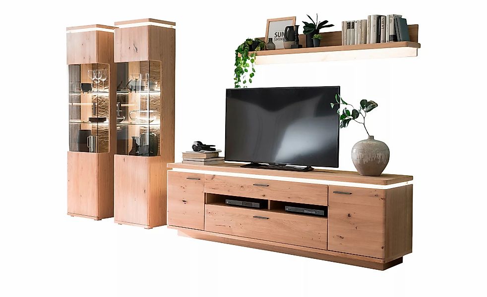 Woodford Wohnwand  Alone ¦ holzfarben ¦ Maße (cm): B: 310 H: 204 T: 50.0 Ko günstig online kaufen