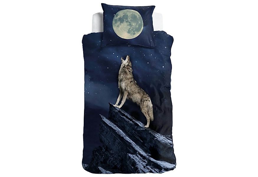 ESPiCO Bettwäsche Wolf Vollmond, Renforcé, 2 teilig, Raubtier, Sterne, Mond günstig online kaufen