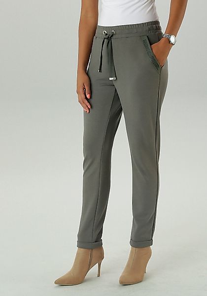 Aniston SELECTED Schlupfhose mit Glitzersteinen an günstig online kaufen