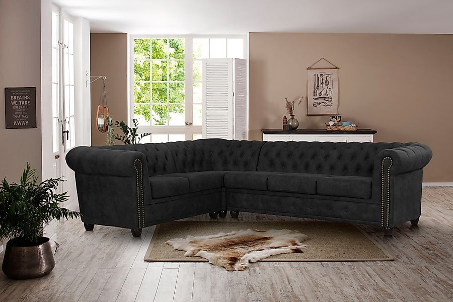 Home affaire Chesterfield-Sofa Rysum L-Form, Chesterfield-Optik, günstig online kaufen