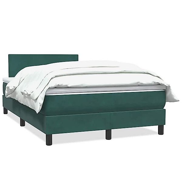 vidaXL Boxspringbett, Boxspringbett mit Matratze Dunkelgrün 120x210 cm Samt günstig online kaufen