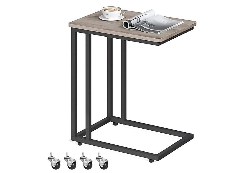 VASAGLE Beistelltisch (1-St), mit Rollen, C-Form, mobiler Kaffeetisch, 35 x günstig online kaufen