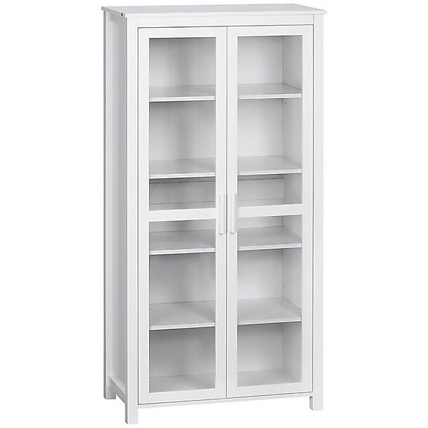 HOMCOM Hochschrank im Vintage-Design, 4 Regale, 2 Glastüren, 80 cm x 39,5 c günstig online kaufen