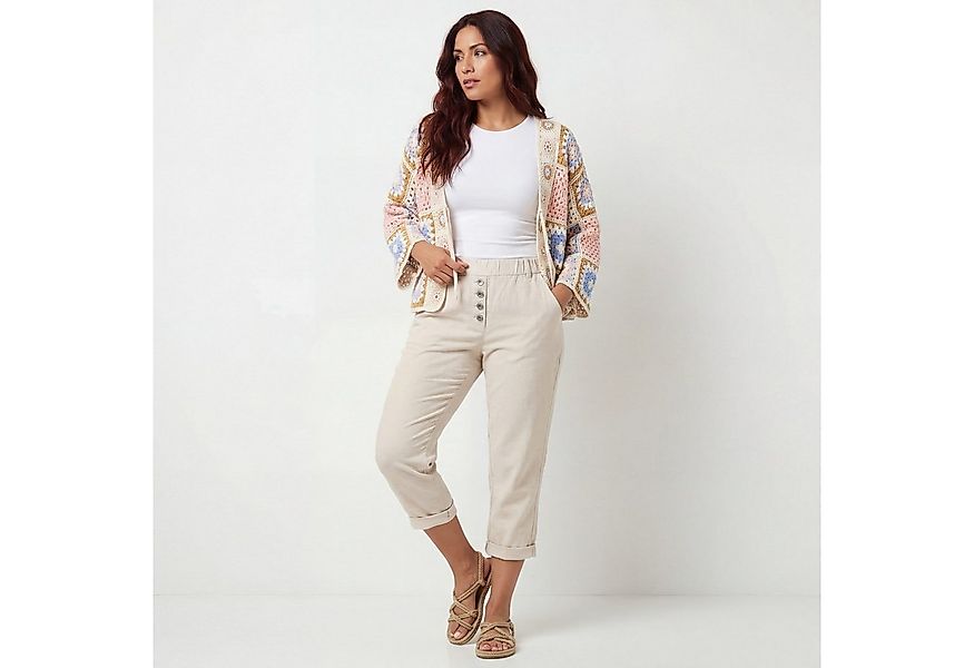 OriginalYou 7/8-Caprijeans Damen mit Stretch Knitterlook kurze Sommerhose m günstig online kaufen